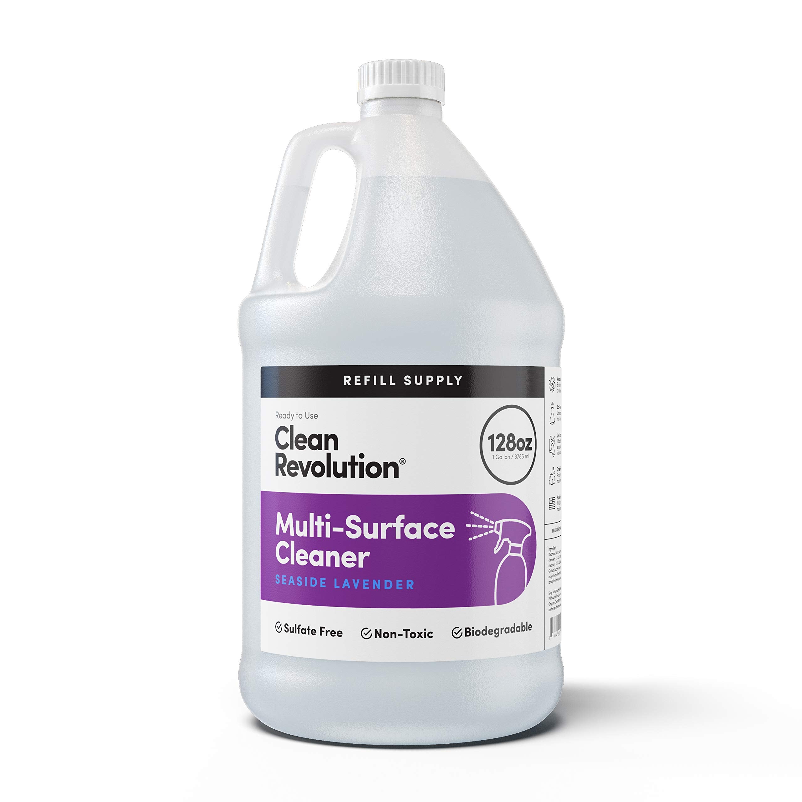 Clean Revolution Multi Surface Cleaner Refill Supply, Non-Toxic, Eco-Friendly & Plant-Based, Ready to Use, Dreamy Citrus, 128 Fl Oz (1 Gallon)