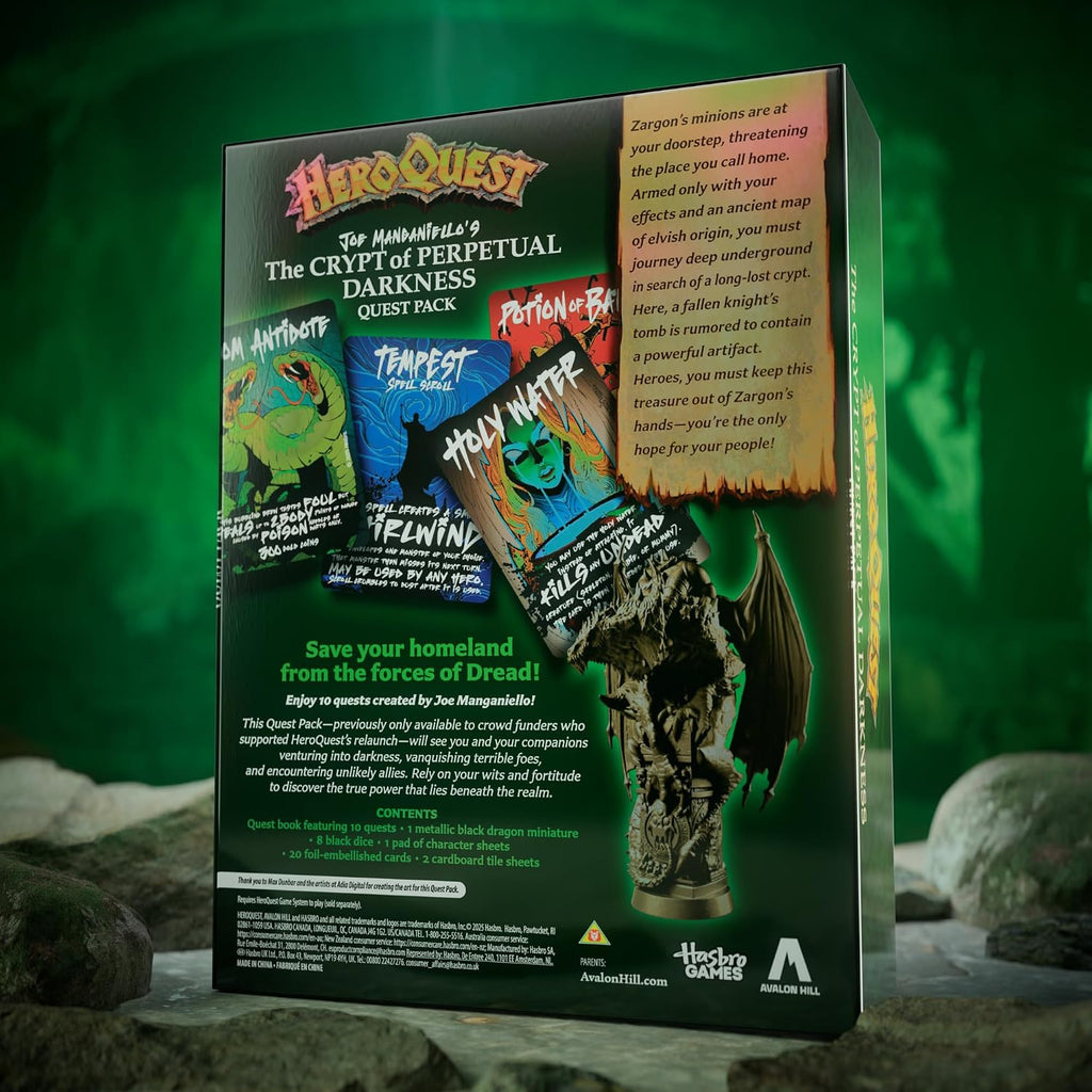 Avalon Hill HeroQuest Joe Manganiello’s The Crypt of Perpetual Darkness Quest Pack | Ages 14+ | 2 to 5 Players