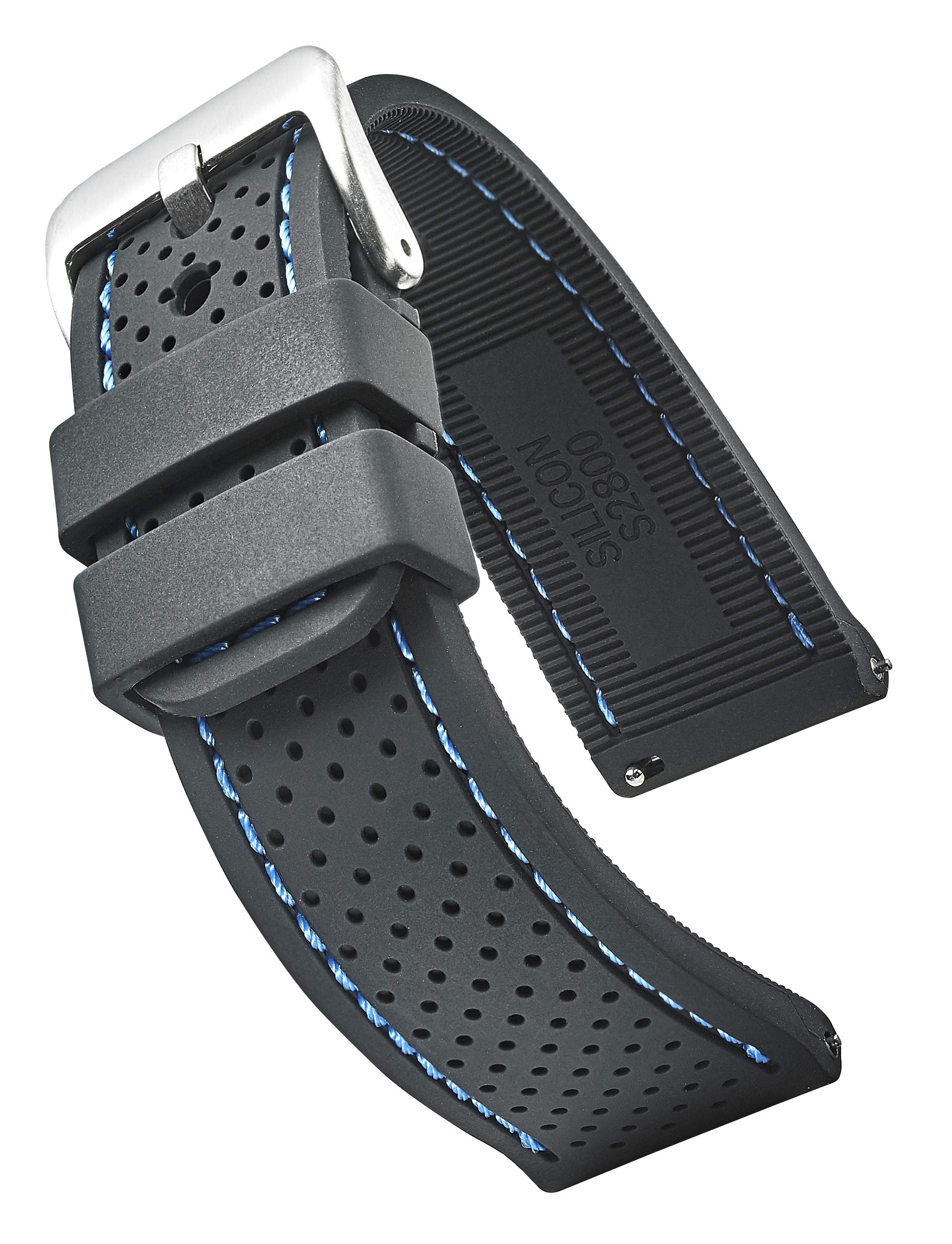 ALPINE Sporty Premium Soft Silicone Adjustable Watch Band - Replacement Rubber Watch Bands for Women & Men - Waterproof Quick Release Watch Straps - Compatible with Regular & Smart Watch Bands