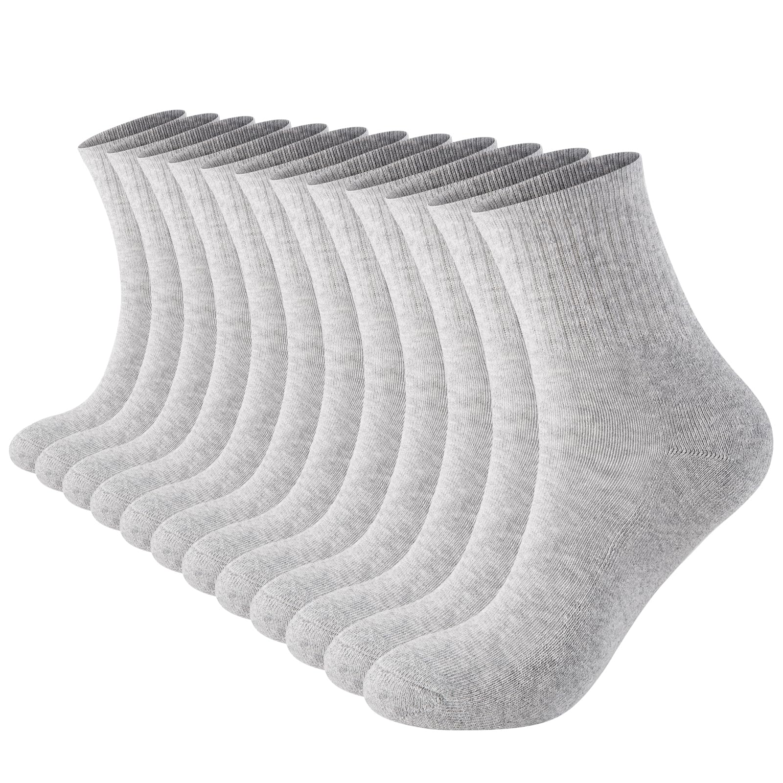 Monxiery Womens Cotton Cushioned Ankle Socks, Athletic Quarter Mini Crew Socks.
