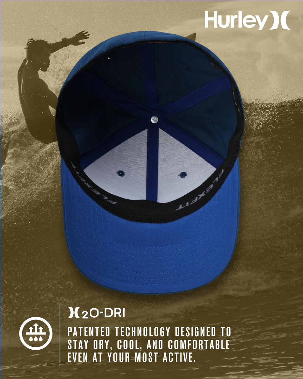 Hurley mens One & Only Corp Flexfit Perma Curve Bill Baseball Hat