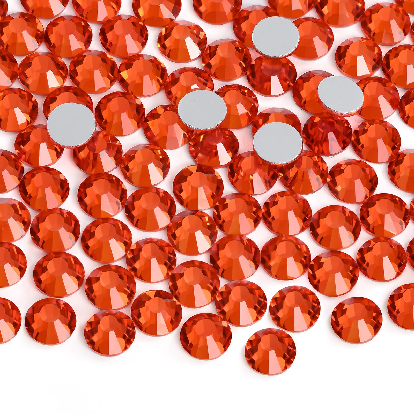 2880 Pieces Flatback Rhinestones Glue Fix Crystal Glass Diamantes Gems for Crafting Nail Art Crafts Decorations Clothes Shoes 1.4 mm (ss3, Amber)