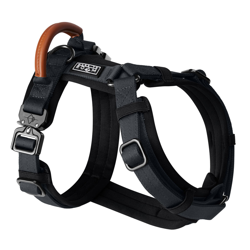 MADE TO ROAM Premium Explorer Harness - Y-Shaped Dog Harness with Adjustable Durable Nylon, Soft Padding, Metal Buckles and Leather Handle for Small, Medium, Large Dogs (Alaska Daybreak, Size 1)
