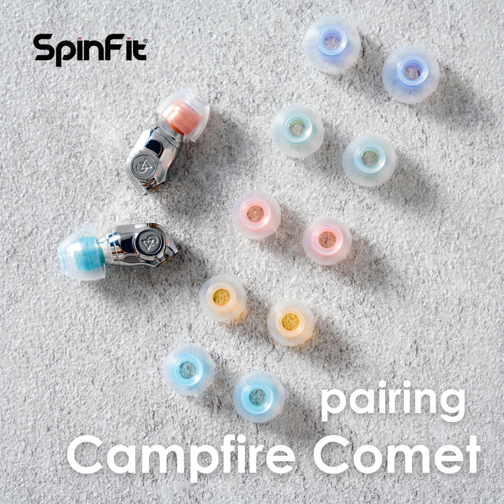 SpinFit W1 for IEM - S - Patented Medical-Grade Silicone Ear Tips, Double W-Shaped Tube Core, More Stability