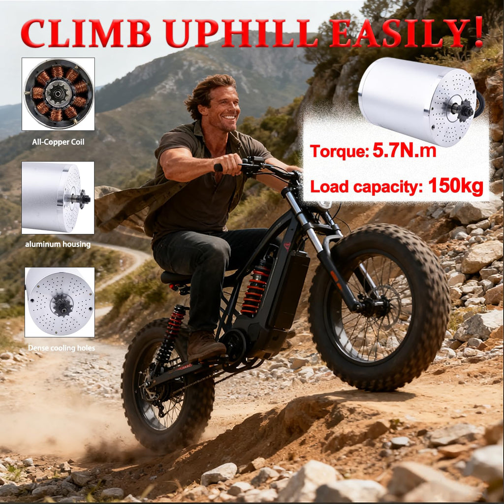 36V Motor Kit 1000W Electric Brushless DC Motor Kit 5.7N.M Go Kart Electric Motor 3100RPM Electric Dirt Bike Motor No Bracket BLDC Motor for Electric Scooter Ebike Controller Ebike Throttle with Key