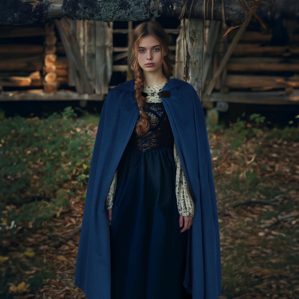 JEGERMIG Medieval Hooded Cloak Halloween Renaissance Costume