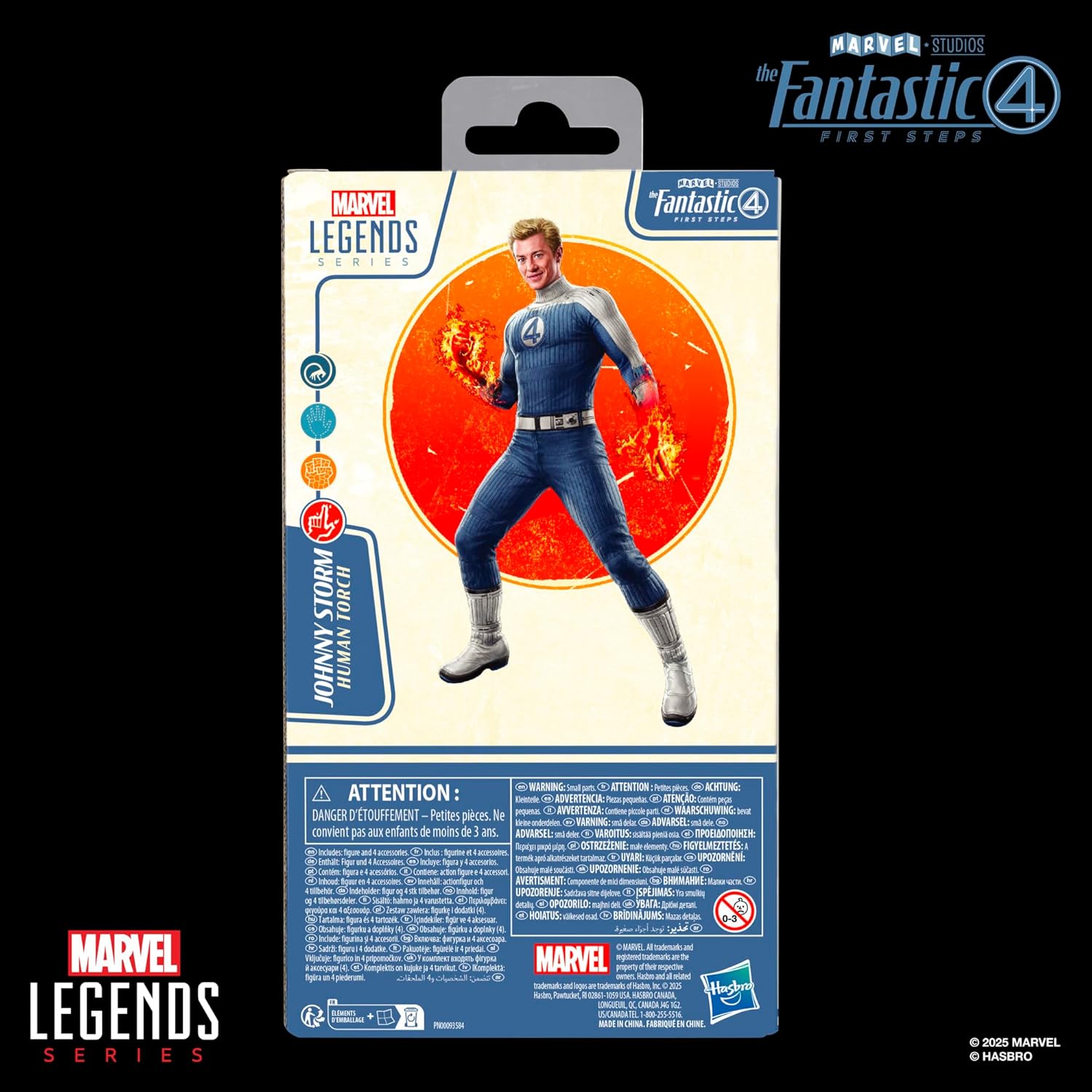 Marvel Legends Series Johnny Storm, The Fantastic Four: First Steps Movie Collectible 6 Inch Action Figure Toy