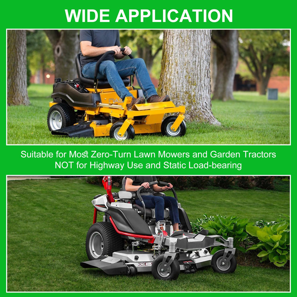 2 PCS 11x4.00-5" Lawn Mower Tires Flat Free,3/4" 5/8" 1/2" Bushing,3.4"-4"-4.5"-5" Centered Hub,Universal Fit Smooth Tread Tire for Zero Turn Lawn Mowers, with Universal Adapter Kit(Blcak Rim)