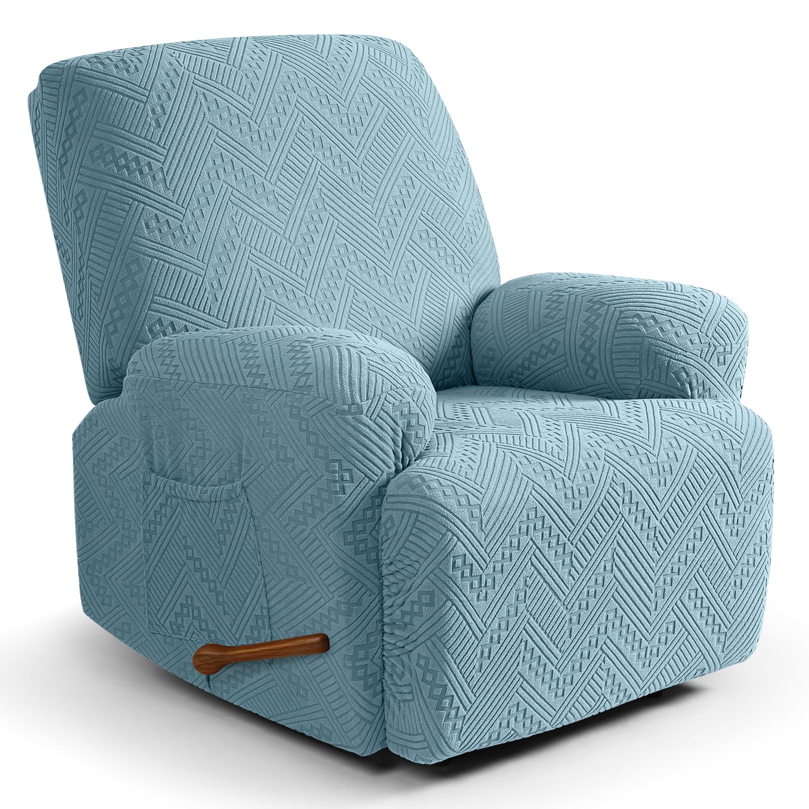 Ruaozz Recliner Chair Covers 3-Pieces Lazy Boy Recliner Slipcovers Stretch Reclining Chair Slipcover Washable Furniture Protector with Elastic Bottom (1 Seater, Army Green)