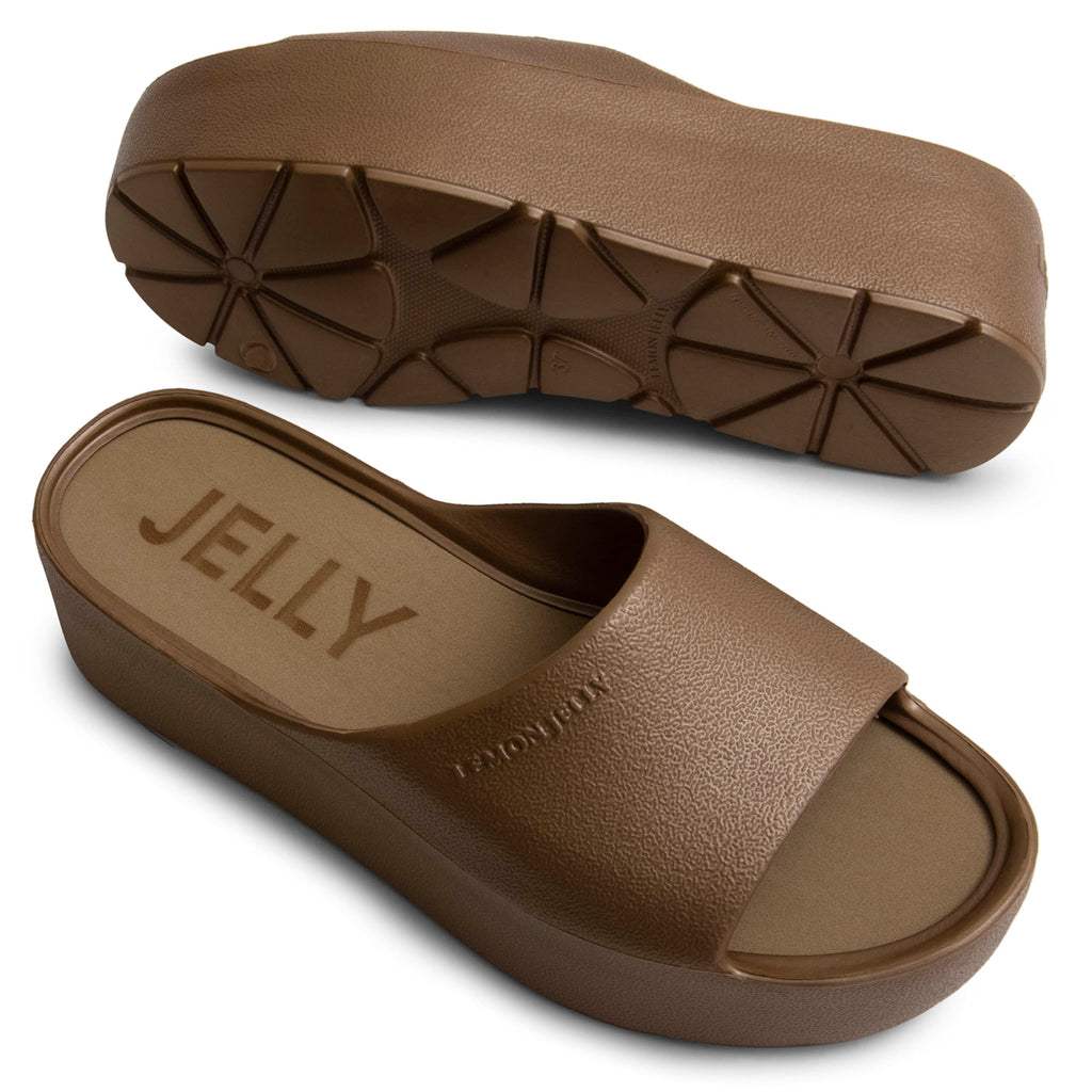 Lemon Jelly Women's Sunny Platform Sandals - Cute Water-Friendly Comfort Wedges for the Beach or Casual Wear - Super Lightweight Slip-On Flip Flops for Ladies