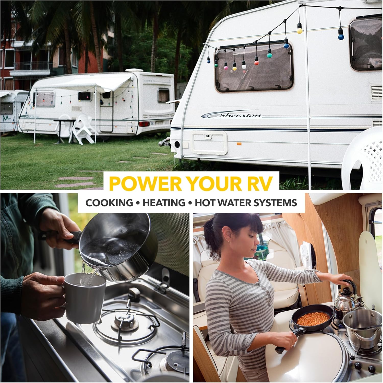 Fairview GR-9984 RV Camper LP Propane 2-Stage Automatic Changeover Regulator – Dual Tank Auto Changeover, 345,000 BTU, 11" WC, 3/8" NPT Outlet, 1/4" Inverted Flare Inlets, 8" x 4" x 3"