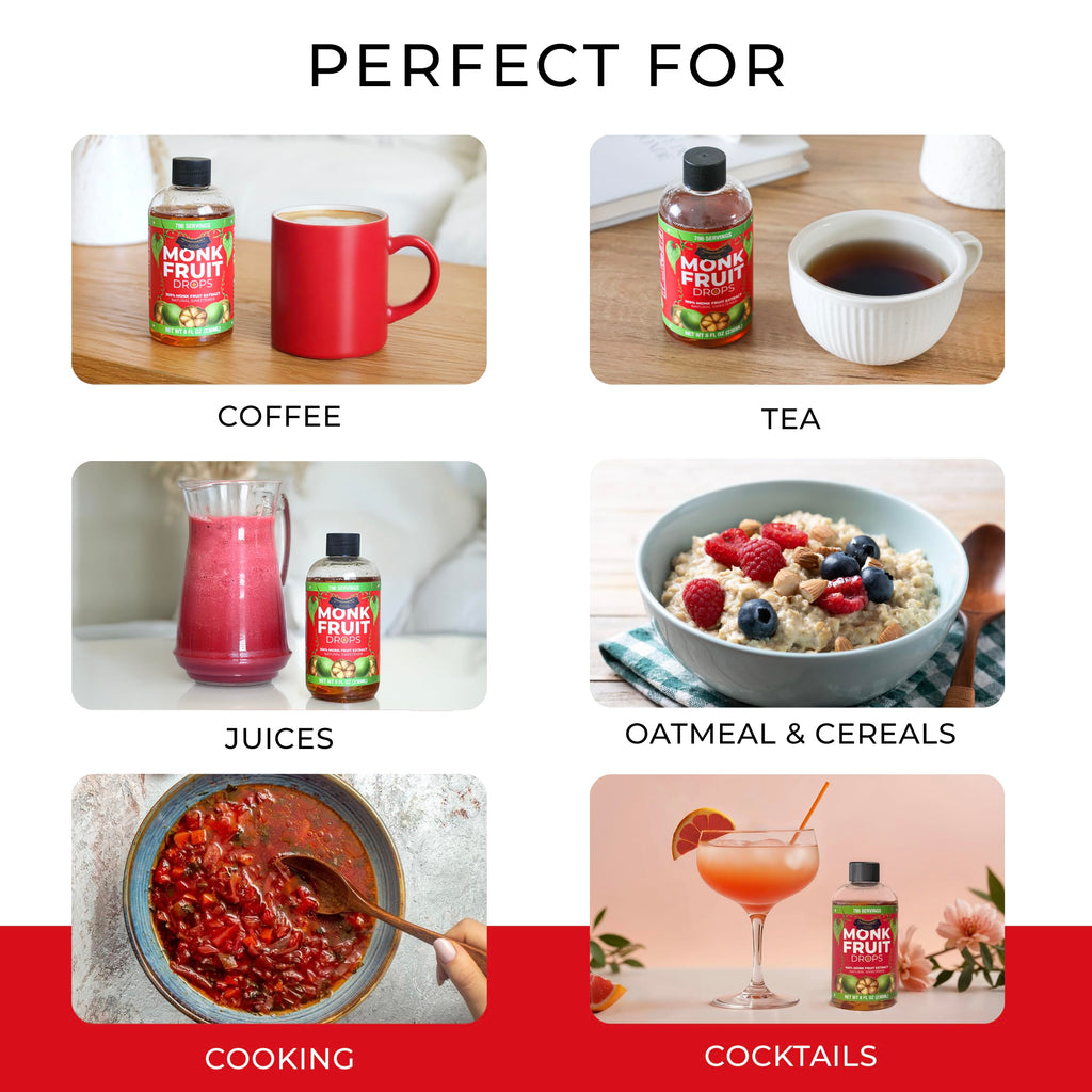 Monk Fruit Extract (6 Drops = 1 Tsp of Sugar) Zero Calories, Non-GMO, No Fillers - Liquid Monk Fruit Sweetener No Erythritol by Transparency Foods NEW FORMULA (1.7oz, 167 servings)