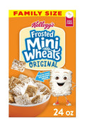 Kellogg's Frosted Mini-Wheats Cold Breakfast Cereal, High-Fiber, Whole Grain, Family Size, Original, 24oz Box (1 Box)