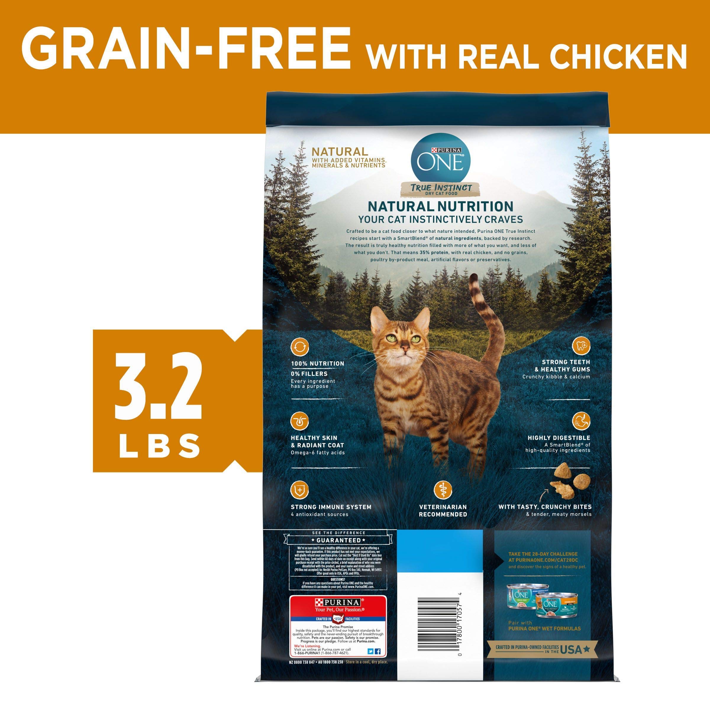 Purina ONE Natural High Protein Dry Dog Food Dry True Instinct with Real Beef and Salmon With Bone Broth and Added Vitamins, Minerals and Nutrients - 15 lb. Bag