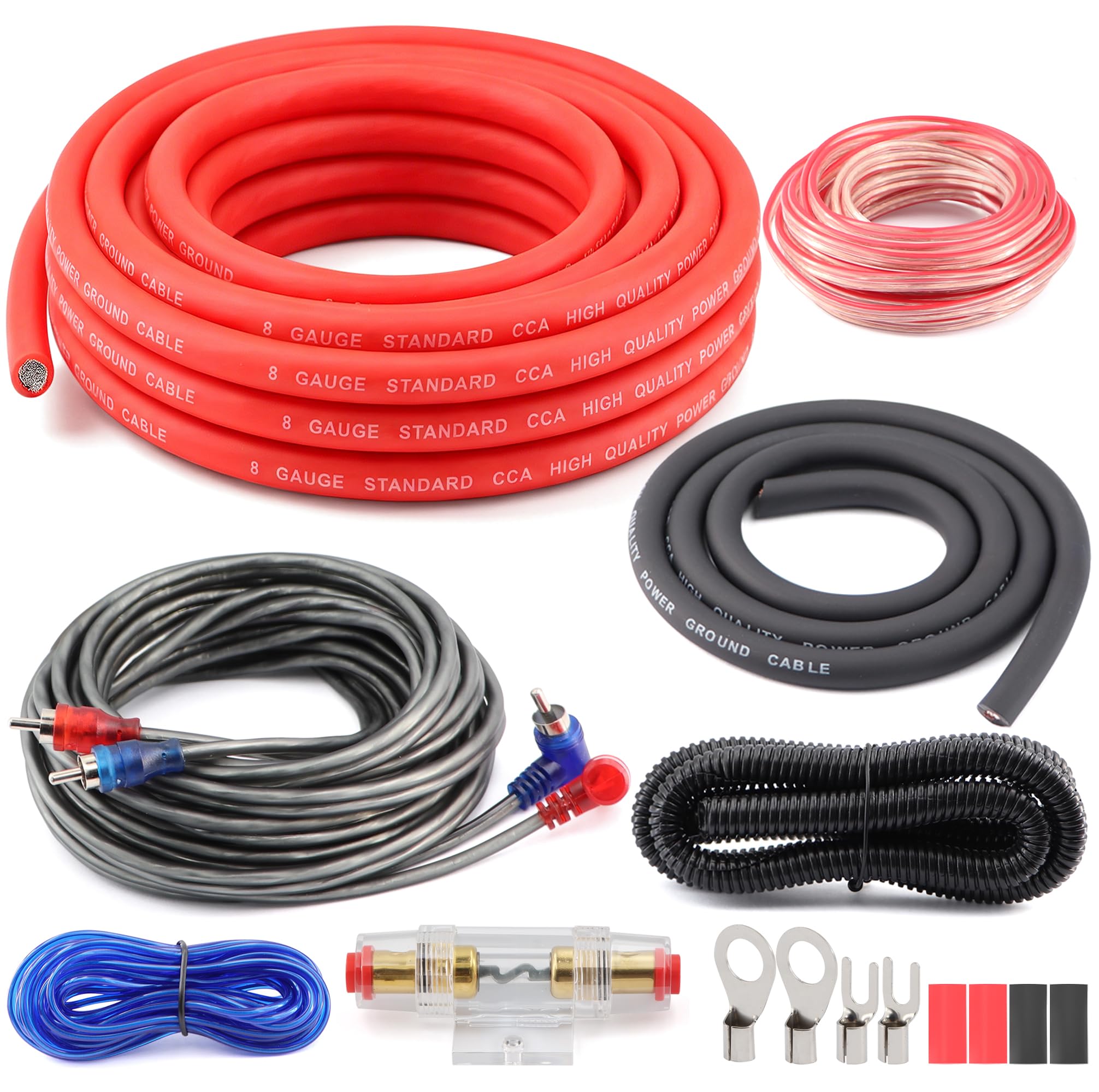 0 Gauge Amp Wiring Kit,3000 Watt Amplifier Sub Installation Kit Make Connections and Brings Power to Your Radio,Subwoofers and Speakers