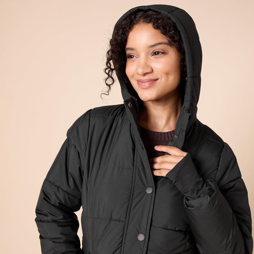 Amazon Essentials Women's Heavyweight Quilted Long-Sleeve Hooded Puffer Coat (Available in Plus Size)