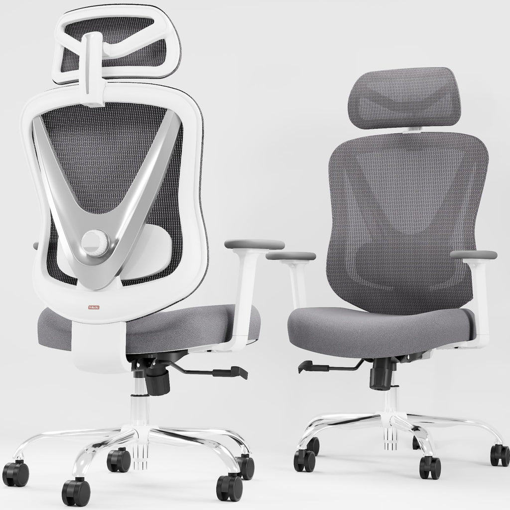 HOLLUDLE Ergonomic Mesh Office Chair - 3D Adjustable Lumbar Support & 3D Armrests, V-Shaped Back, Adjustable Desk Chair for Office & Home, Black