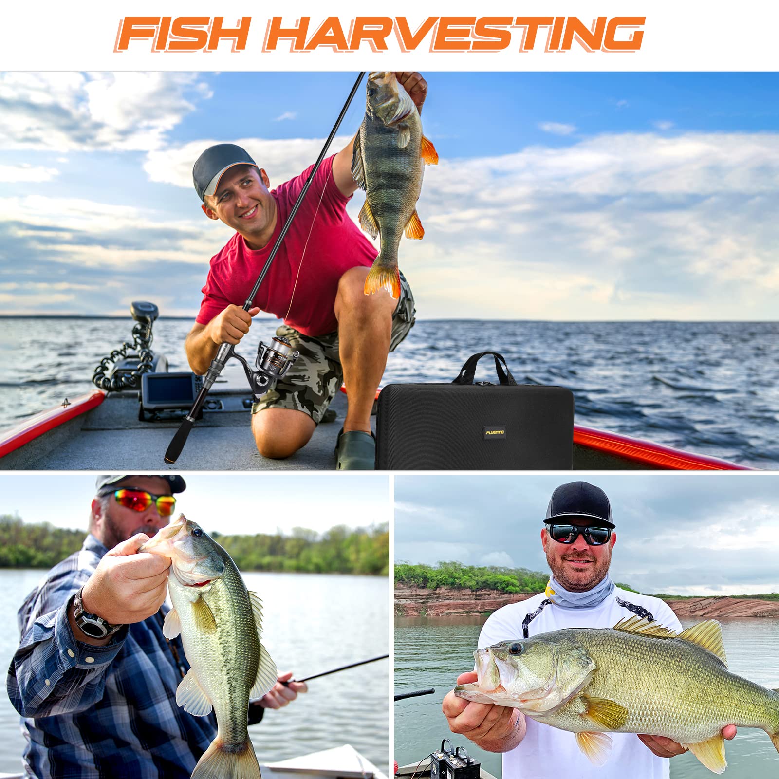 PLUSINNO Fishing Rod, Telescopic Fishing Rod and Reel Combo, Collapsible Travel Fishing Pole Rod Starter Kit, Carbon Fiber Fishing Rods and 12 +1 Bearings Stainless Steel, Fishing Gifts for Men Adults