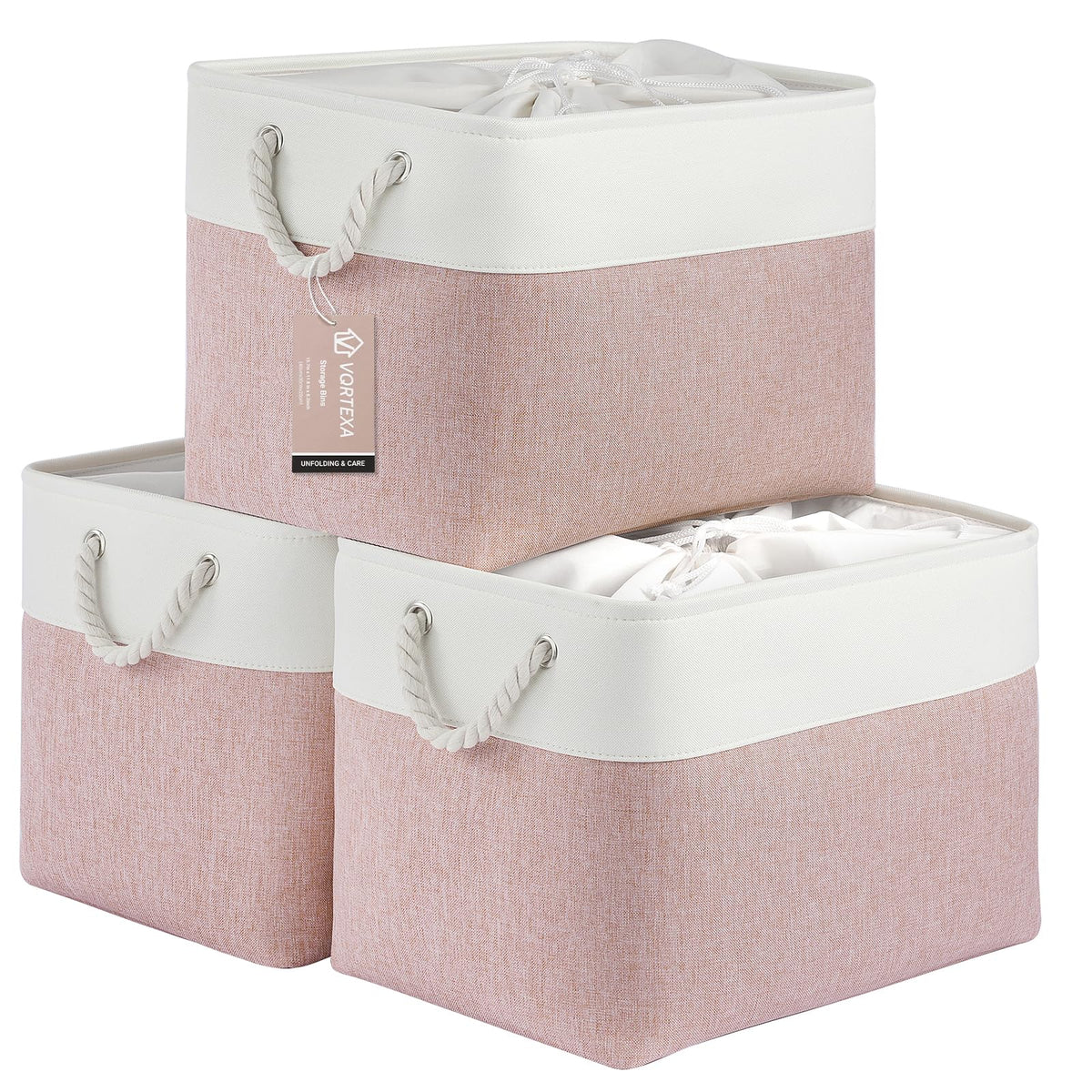 Storage Baskets for Shelves 11.8x7.9x5.2 Inch, Foldable Fabric Storage Bins with Handles, Small Storage Baskets for Organizing Closet, Office, Home Organization (1-Pack, Gray)