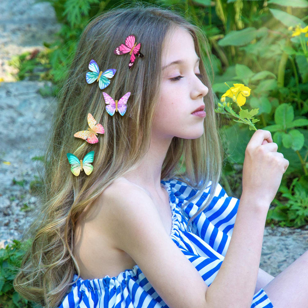 Boao 18 Pieces Glitter Butterfly Hair Clips for Girls Teens Women Hair Accessories (Bright Style)