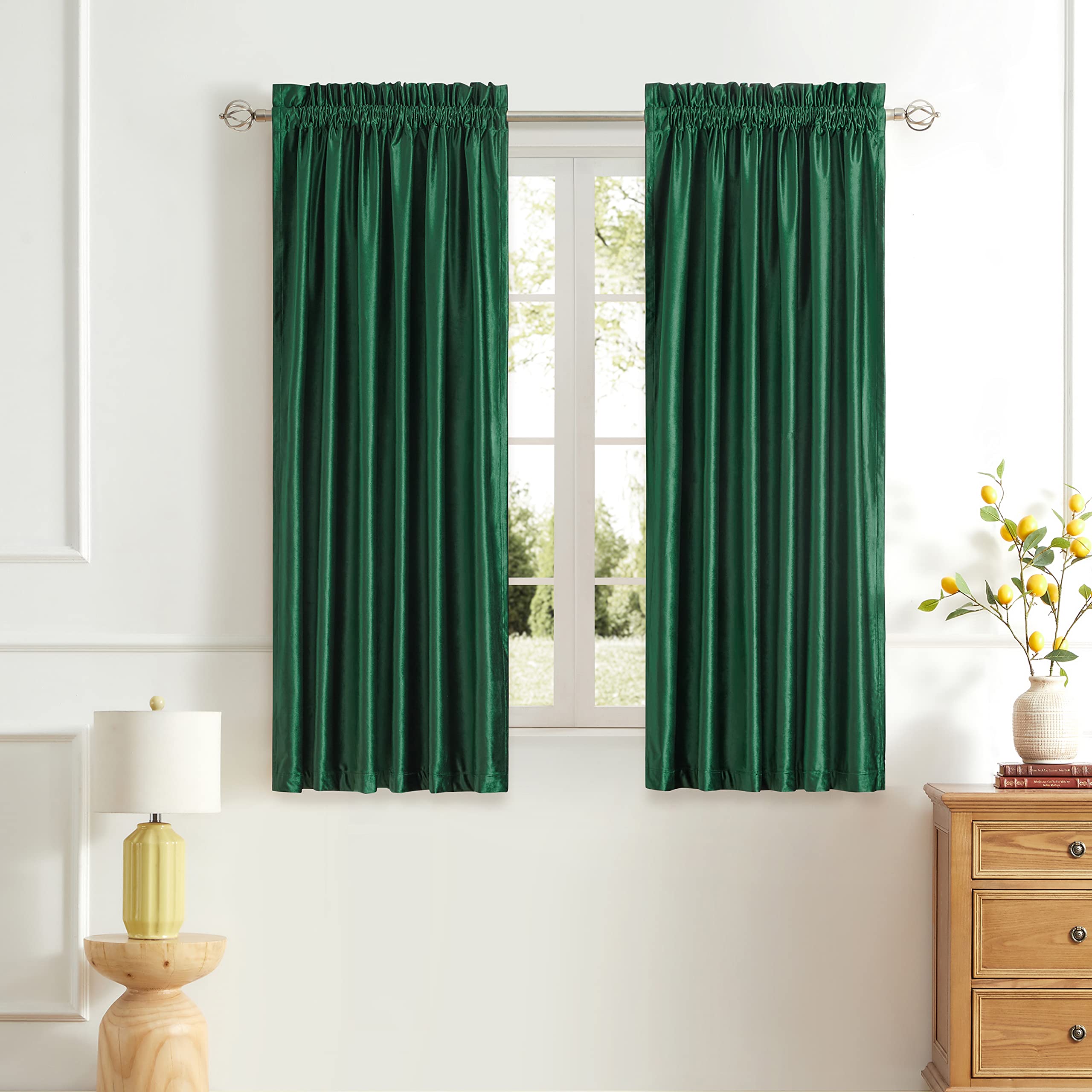 Champagne Beige Velvet Curtains 63 inches for Living Room Luxury Room Darkening Curtain Elegant Bedroom Thermal Insulated Modern Heavy Thick Soft Soundproof Rod Pocket Window Drapes Set of 2 Panels