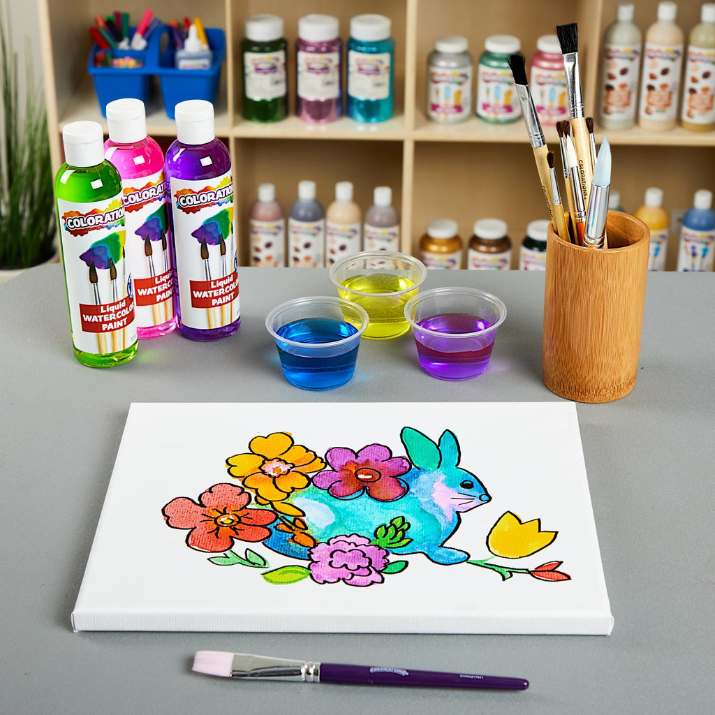 Colorations Paraben-Free Glitter Liquid Watercolor Paint, Set of 8 Vibrant Colors, 8 fl oz, Non-Toxic and Made in The USA