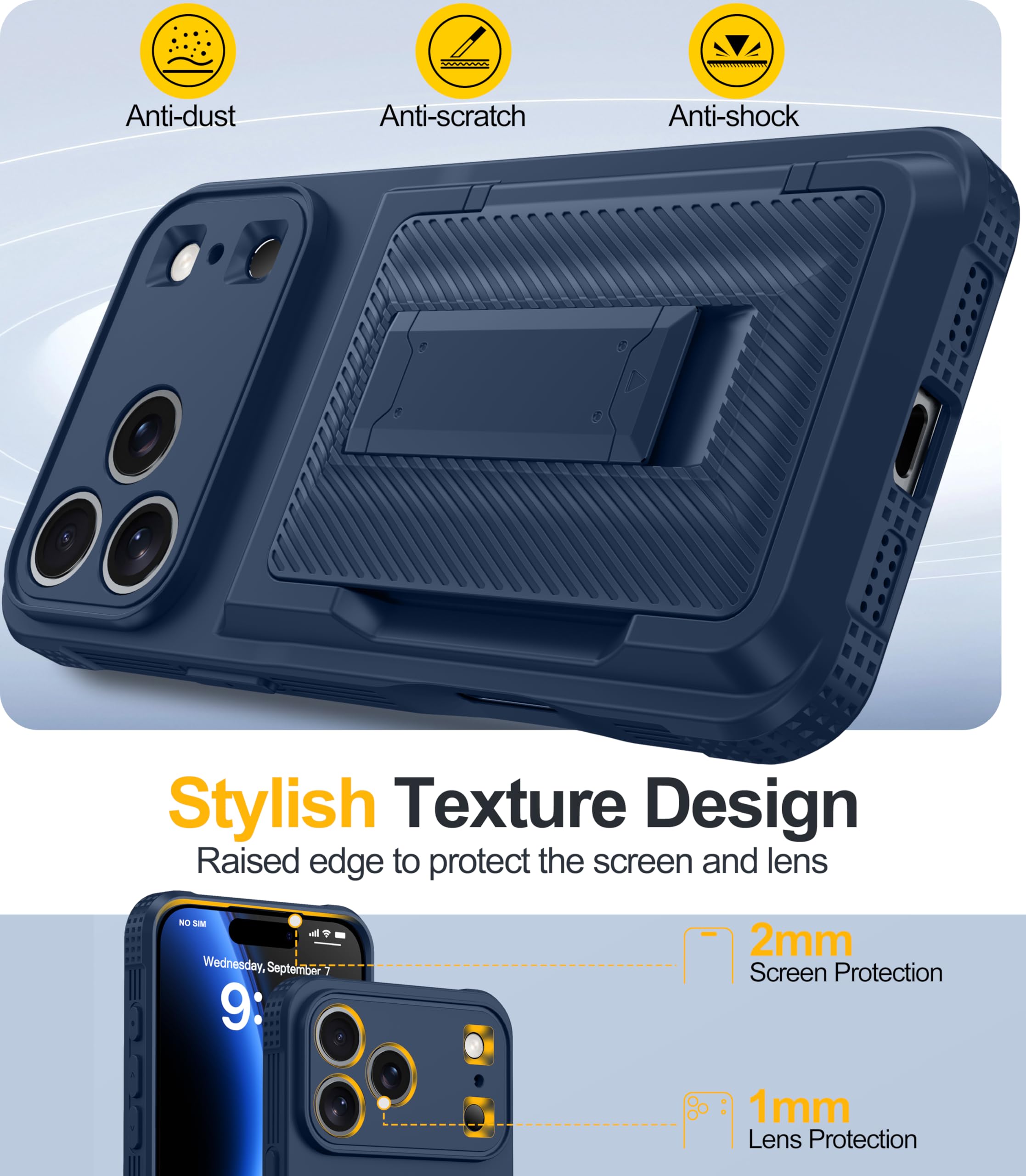 Oneagle Wallet for iPhone 16 Pro Max Case with Card Holder (4-5 Cards) [RFID Blocking] [Privacy Screen Protector] Full Camera Protection & Kickstand, 15FT Shockproof Phone Case for iPhone 16 Pro Max