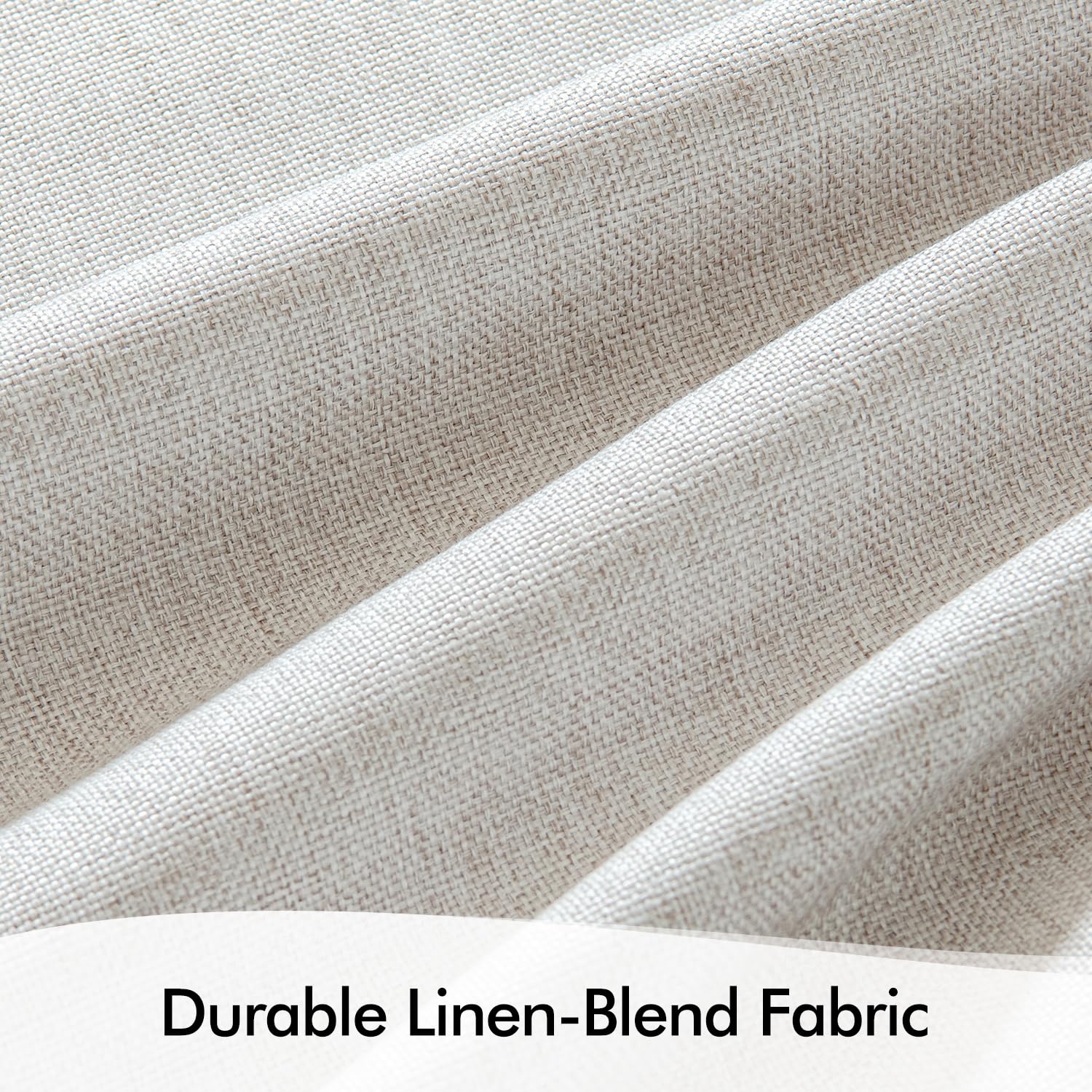 MIULEE Linen Pinch Pleated 100% Blackout Curtains for Bedroom 84 Inch Long 2 Panels Set- Back Tab Track Beige Thermal Insulated Cream Black Out Triple Pleat Room Darkening Drapes with Hooks, Greige