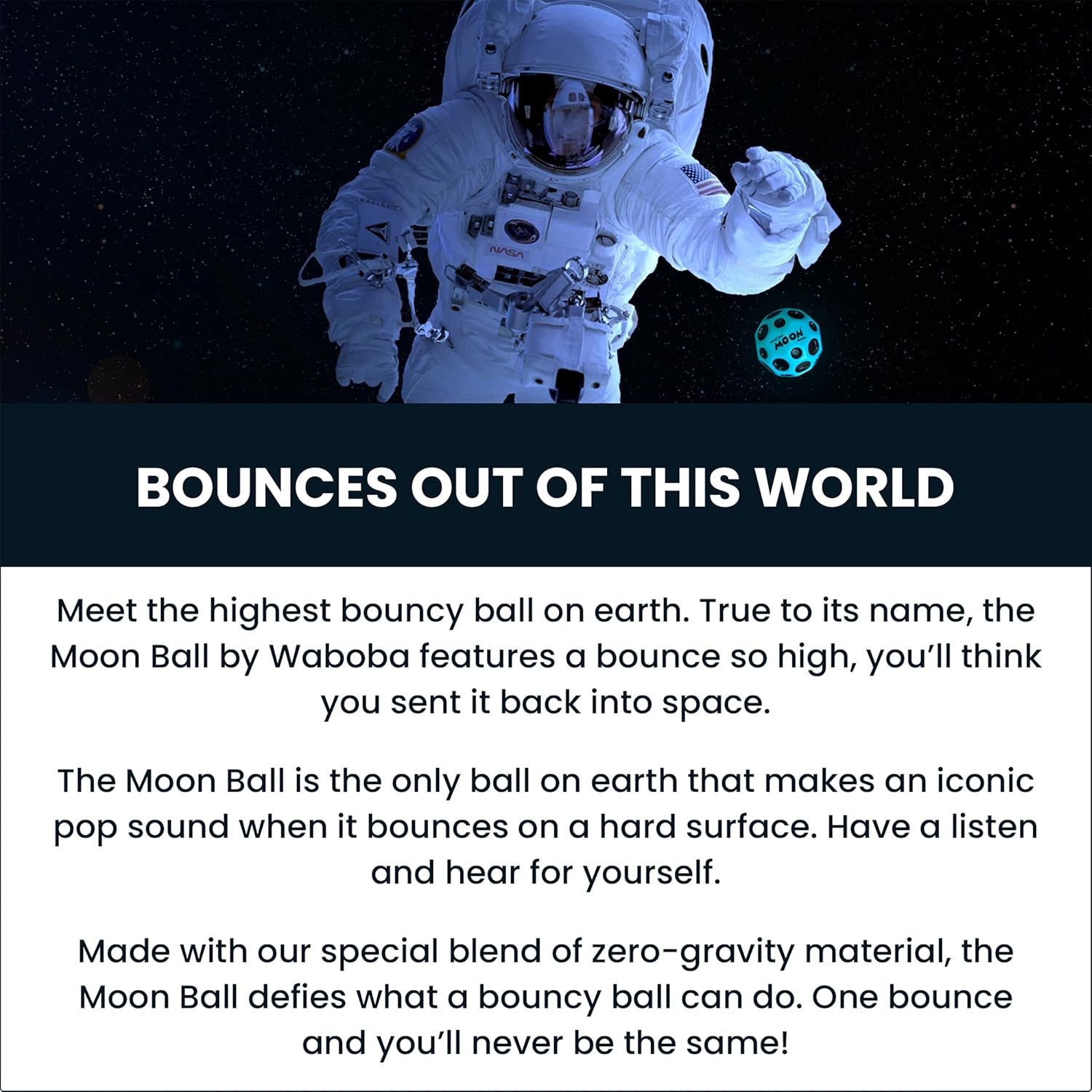 Waboba Moon Ball Gradient Hyper Bouncy Ball - All Ages Extreme Bounce and Fun - Super High Bouncing Ball Perfect for Active Play and Outdoor Games - Undersea