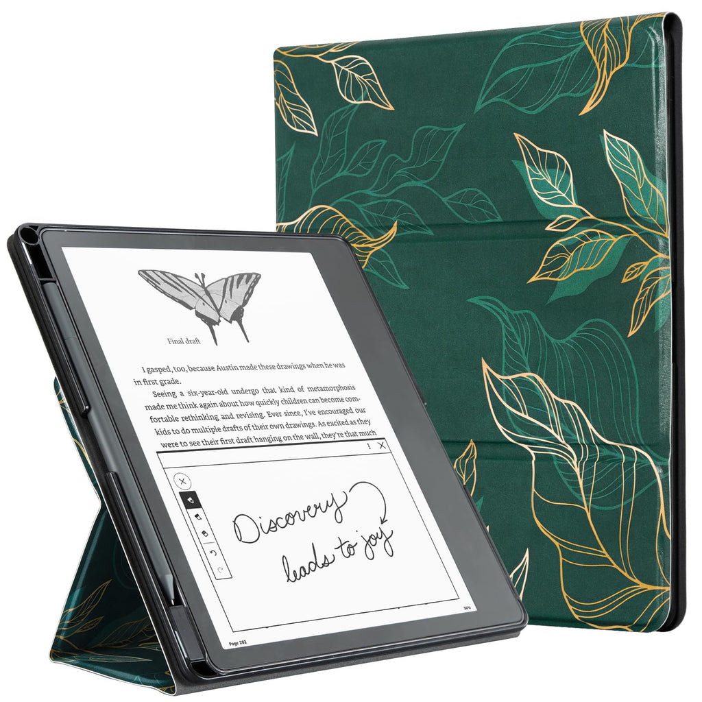 CoBak Stand Case for Kindle Scribe - Premium Folio Leather Cover with Pen Holder, Auto Sleep/Wake - Compatible with 10.2 Inch Kindle Scribe (2022/2024 Release)