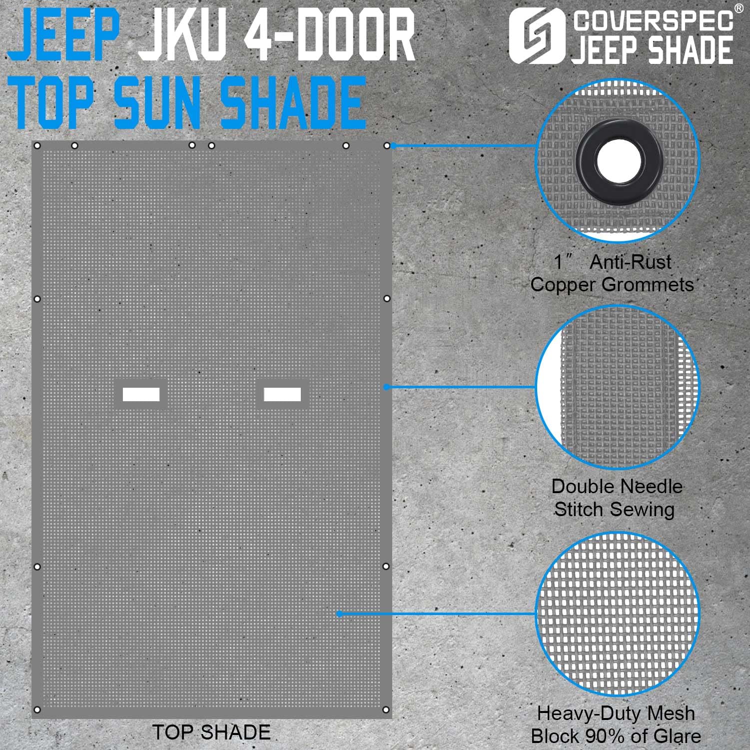 JT Top Sun Shade Roof Compatible with Jeep Gladiator 4 Door 2018 to 2023 Sunshade Sunroof Bikini Cover Blocks UV Wind Noise Black Mesh for Front and Rear 2 pcs