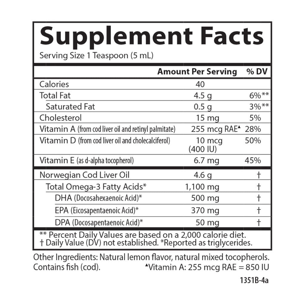 Carlson - Kid's Cod Liver Oil, 550 mg Omega-3s, Vitamins A & D3, Wild Norwegian, Bubble Gum, 250 mL
