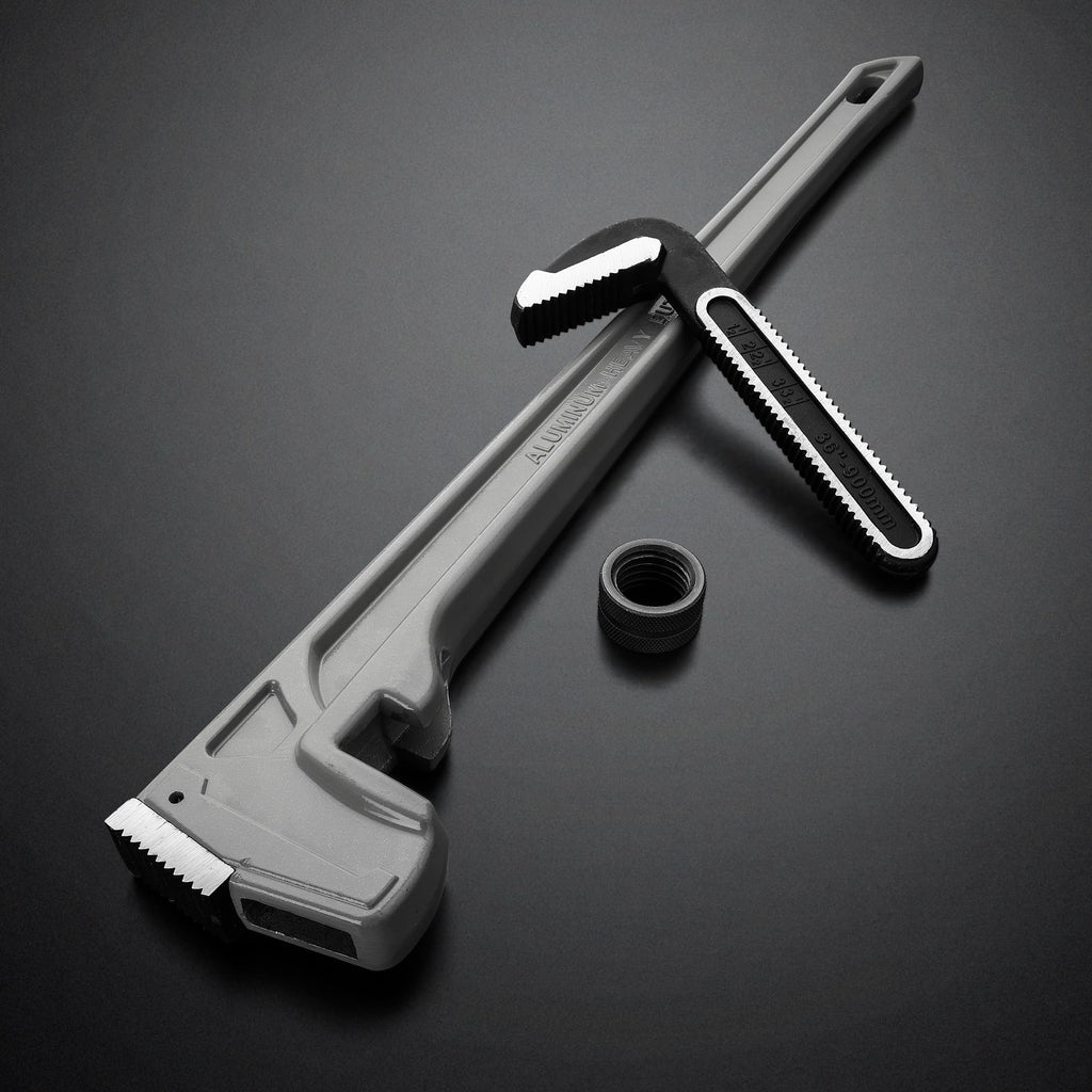 DURATECH 8-inch Heavy Duty Aluminum Straight Pipe Wrench, Adjustable Plumbing Wrench, Drop Forged, Exceed GGG standard