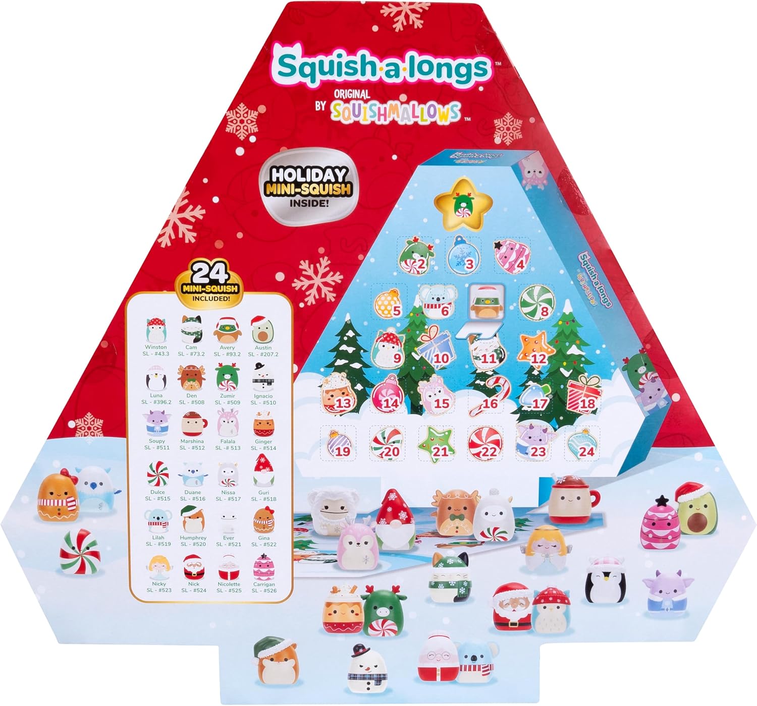 Squish-a-longs Holiday Countdown Calendar – Includes 24 Mini-Squish (Wave 3)