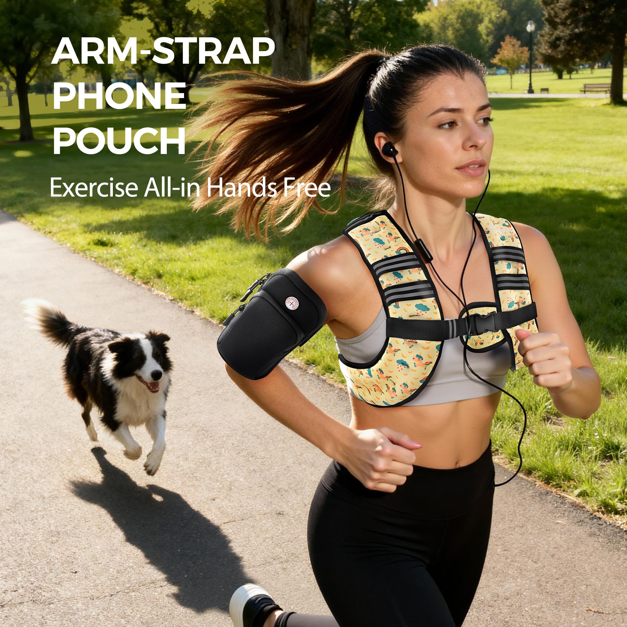 PACEARTH Weighted Vest,6lb/8lb/10lb/12lb/16lb/20lb/25lb/30lb Weight Vest with Reflective Stripe, Body Weight Vests for Women, Men, Weight Loss Workout, Strength Training, Running, Walking, Jogging