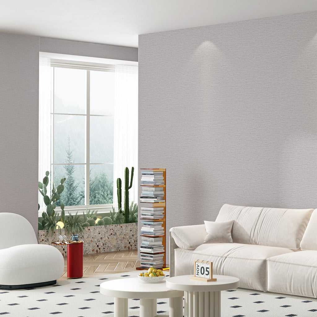 Grasscloth Peel and Stick Wallpaper 20.8"x394" Gray Thick Fabric Textured Linen Classic Faux Grassweave Neutral Removable Wallpaper Vinyl Film Roll for Home Use