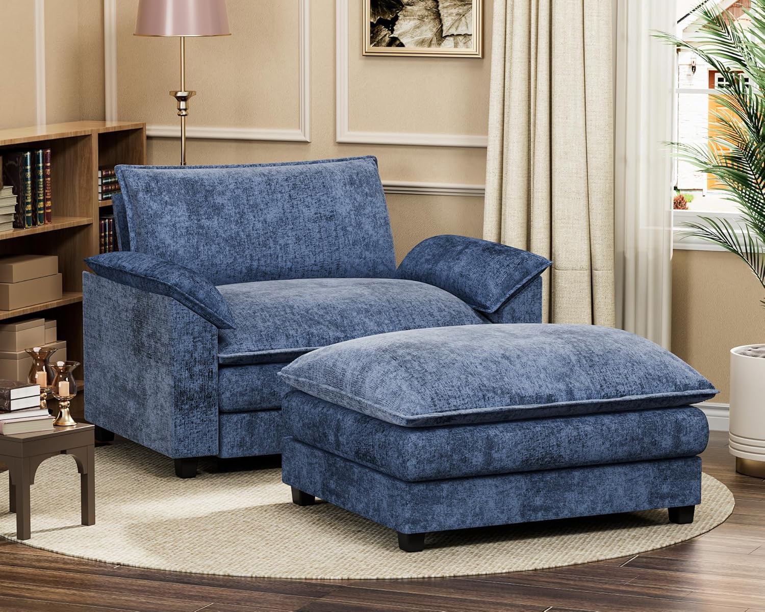 Homall 80" Modular Sectional Sofa, Loveseat Sofa Couch with Double-Layer Cushion, DIY Combination Chenille Deep 2-Seat Cloud Couch for Living Room, Apartment (Bright Grey, Loveseat Sofa)