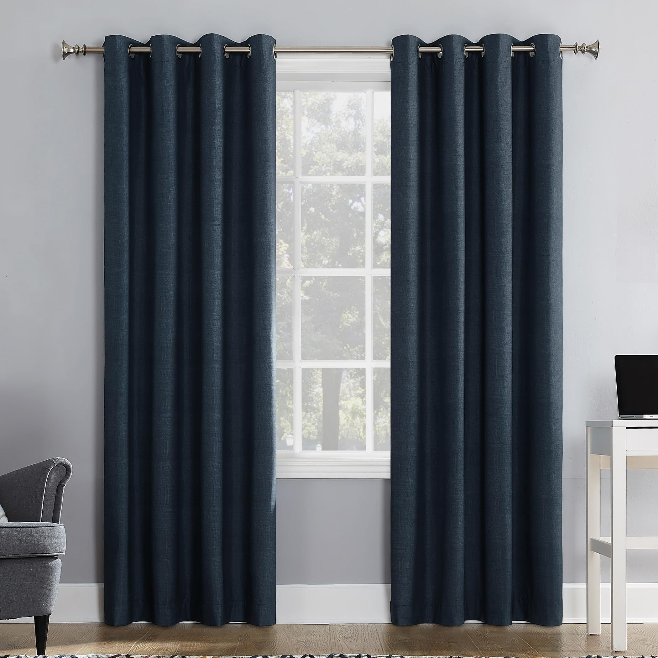Sun Zero Columbia Thermal Insulated 100% Blackout Grommet Curtain Single Panel, 50" x 63", Cedar Orange