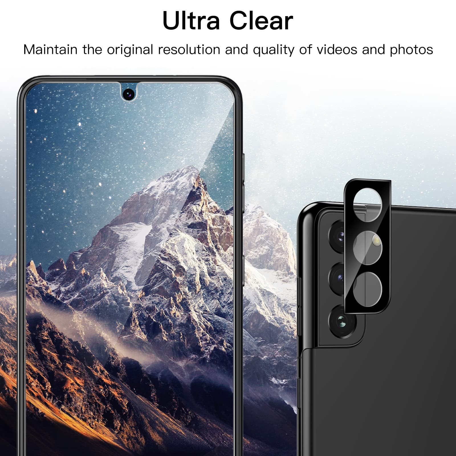 JETech Screen Protector for Samsung Galaxy S20 FE 6.5-Inch with Camera Lens Protector, Tempered Glass Film, Fingerprint ID Compatible, HD Clear, 2-Pack Each