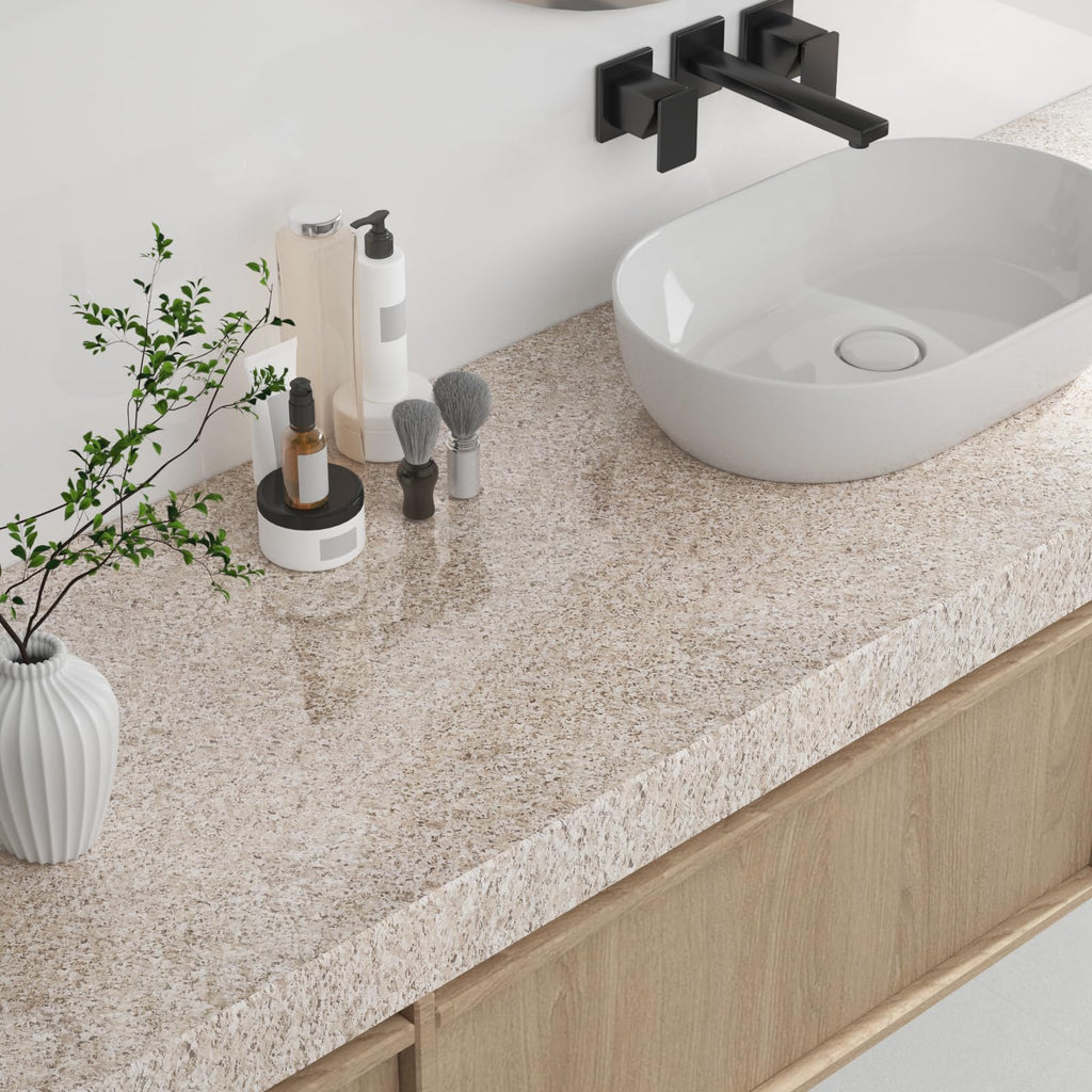 VEELIKE 15.7''x118'' Granite Contact Paper for Countertops Waterproof Self Adhesive Granite Wallpaper Peel and Stick Countertops for Kitchen Bathroom Counter Top Removable Decorative Vinyl Film