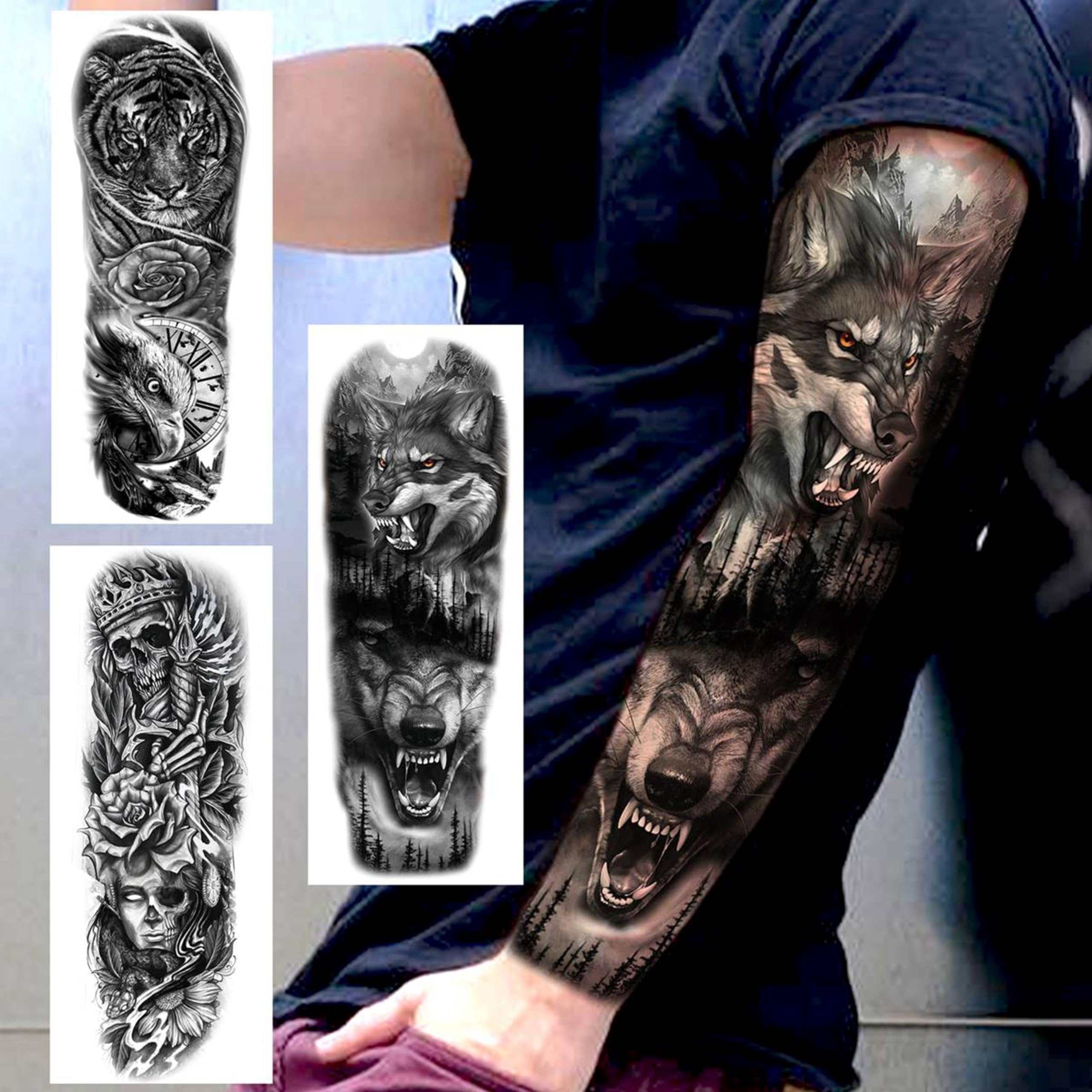 EGMBGM 52 Sheets Tiny Small Temporary Tattoos For Kids Boys Girls, Tribal Animals Butterfly Anchor Compass Tattoo Stickers For Men Women, 3D Cute Flower Fake Face Tatoo Kits Sets For Neck Arm Hands