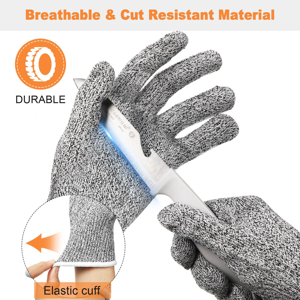 Xuhal 12 Pairs Cut Resistant Gloves Level 5 Protection Cutting Safety Kitchen Anti Cut Gloves for Kitchen (M)