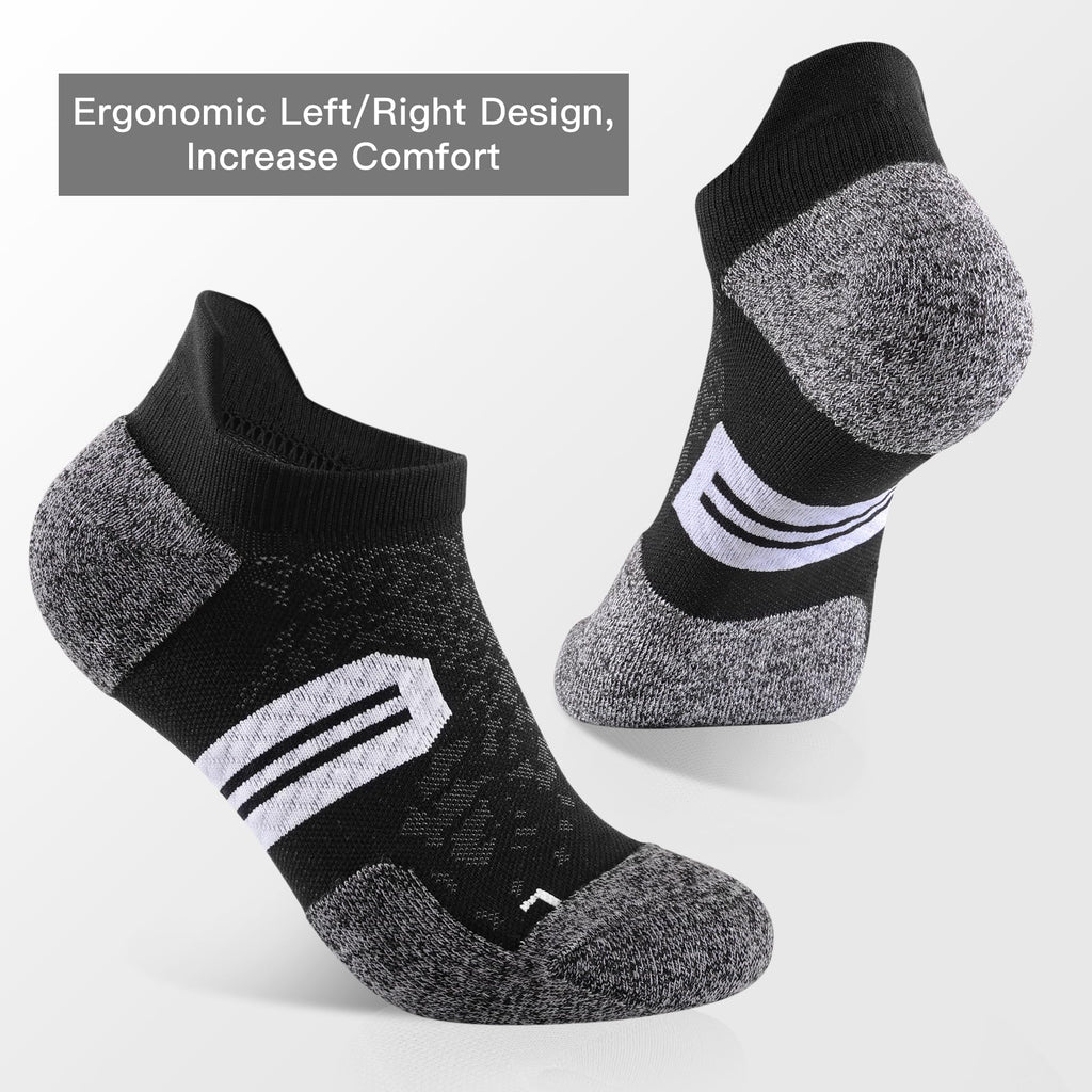 BUDERMMY Womens Ankle Compression Socks with Arch Support Athletic Low cut Running Socks for Women Workout Cushion 5 Pairs