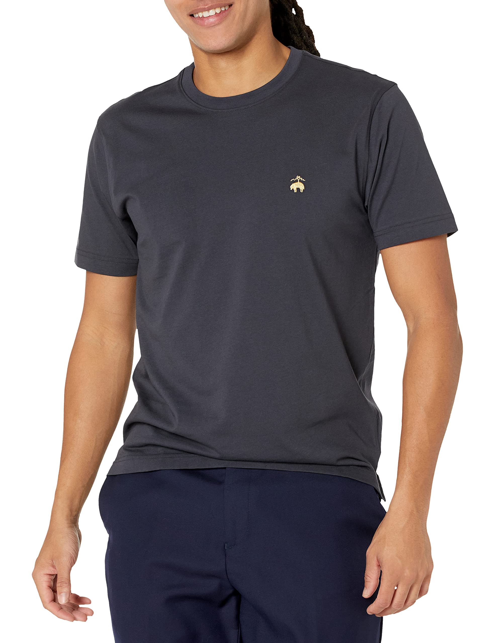 Brooks Brothers Men's Short Sleeve Cotton Crewneck Logo T-Shirt