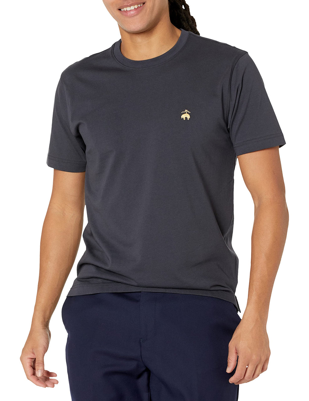 Brooks Brothers Men's Short Sleeve Cotton Crewneck Logo T-Shirt