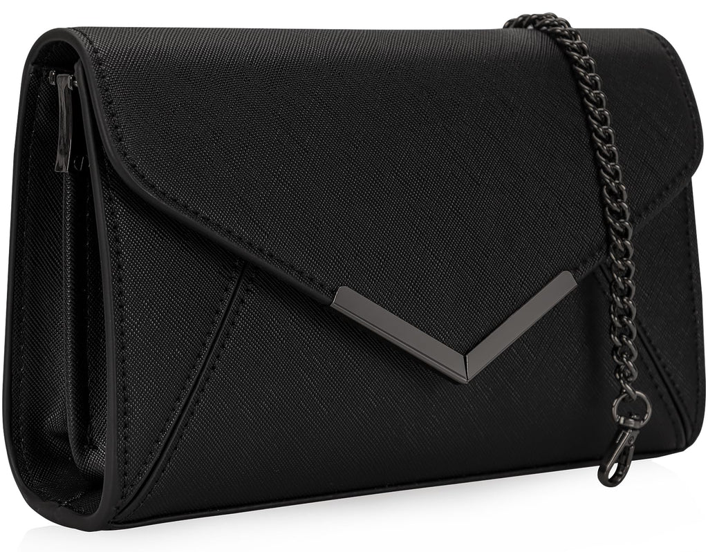 DEXMAY Women Envelope Clutch Faux Saffiano Leather Evening Handbag Foldover Clutch Bag Formal Dressy Purse