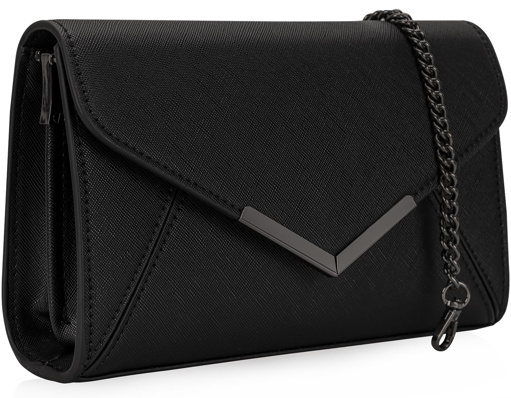 DEXMAY Women Envelope Clutch Faux Saffiano Leather Evening Handbag Foldover Clutch Bag Formal Dressy Purse