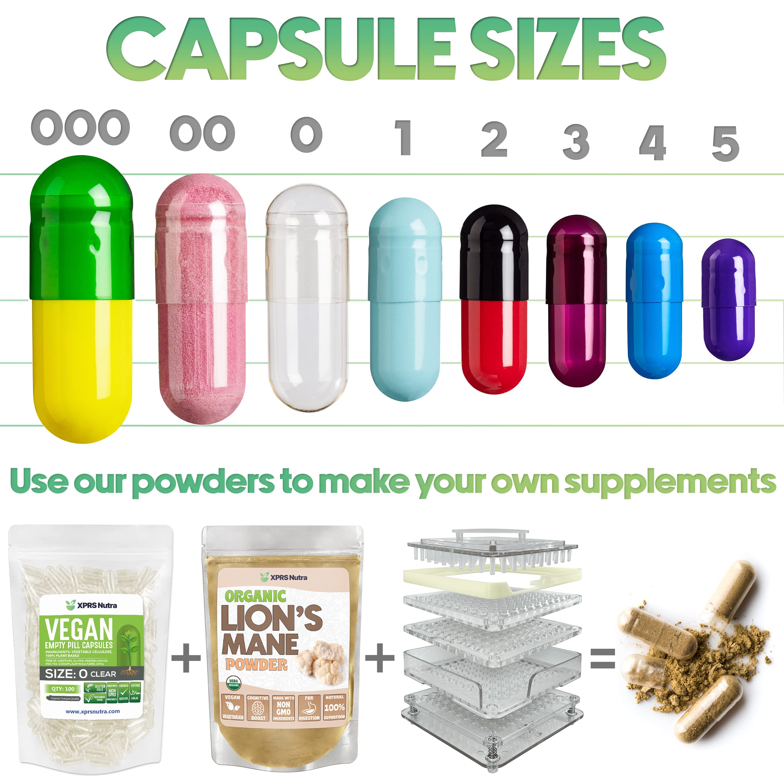 XPRS Nutra Size 00 Empty Capsules - 100 Count Empty Gelatin Capsules - Pills DIY Capsule Filling - Fillable Pill Gel Caps for Do-It-Yourself Supplements (Blue)
