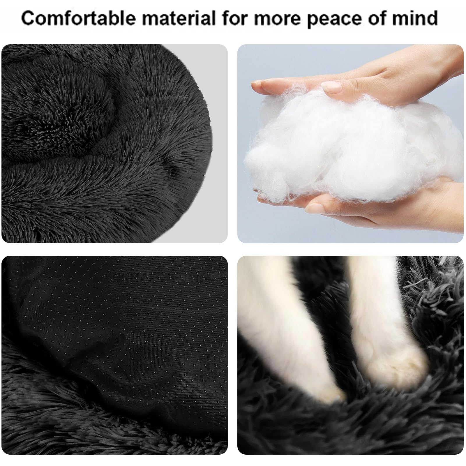 Nisrada Cat Beds for Indoor Cats,15.7 Inch Small Cats Beds, Washable-Round Pet Bed for Puppy and Kitten with Slip-Resistant Bottom