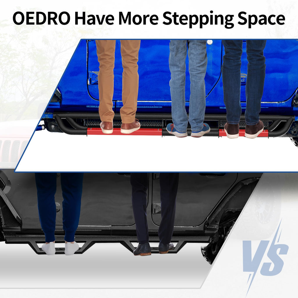 OEDRO Running Boards: Compatible with Chevy Colorado/GMC Canyon 2015-2026 Crew Cab, Side Steps Two-Stairs Bed Access Nerf Bar Rails